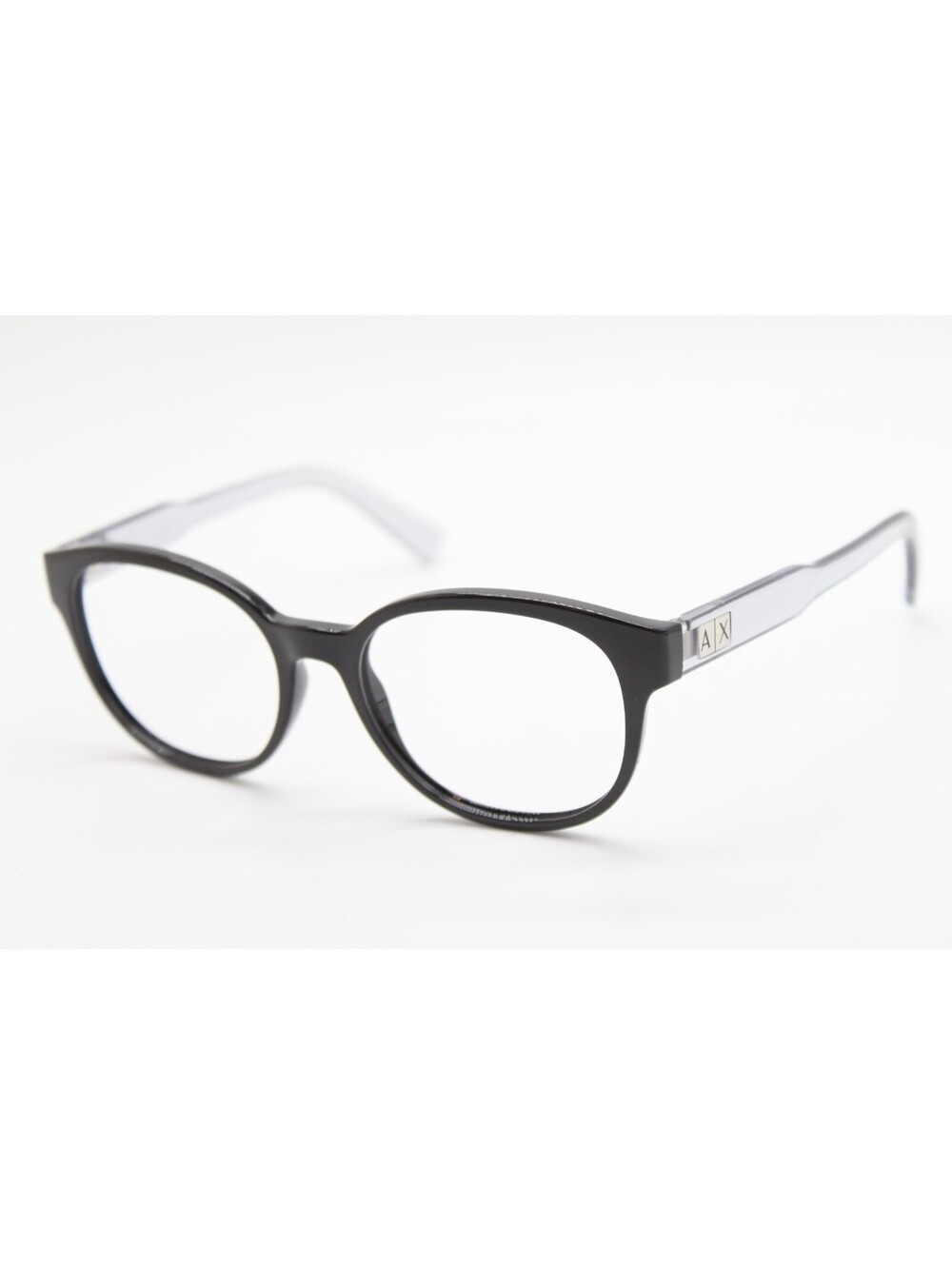 NEW ARMANI EXCHANGE AX 3040 8207 BLACK TRANSPARENT AUTHENTIC EYEGLASSES 53-17